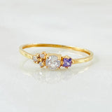 Anillo Solitario Trio Chispa 0.95gr / T6 3/4 / Oro Amarillo 18K