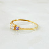 Anillo Solitario Trio Chispa 0.95gr / T6 3/4 / Oro Amarillo 18K