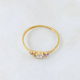Anillo Solitario Trio Chispa 0.95gr / T6 3/4 / Oro Amarillo 18K