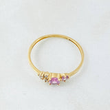 Anillo Solitario Trio Chispa 1gr / T6 1/2 / Oro Amarillo 18K