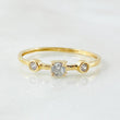 Anillo Solitario Dos Ojos 0.9gr / T6 / Oro Amarillo 18K