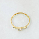 Anillo Solitario Dos Ojos 0.85gr / T6 / Oro Amarillo 18K