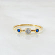 Anillo Solitario Dos Ojos 0.95gr / T7 3/4 / Oro Amarillo 18K