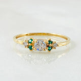 Anillo Solitario Flores Delicadas 1.1gr / T6 1/4 / Oro Amarillo 18K