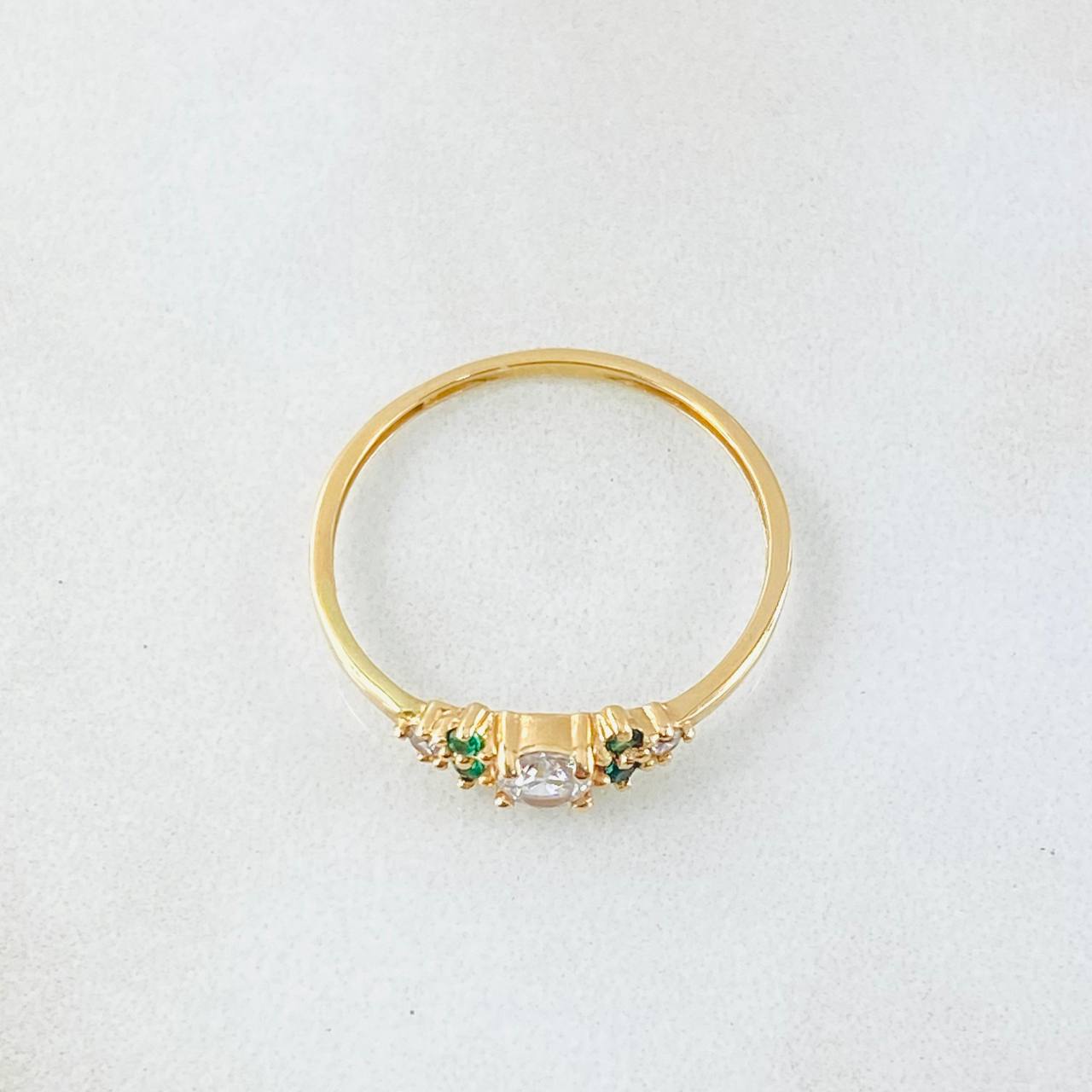 Anillo Solitario Flores Delicadas 1.1gr / T6 1/4 / Oro Amarillo 18K
