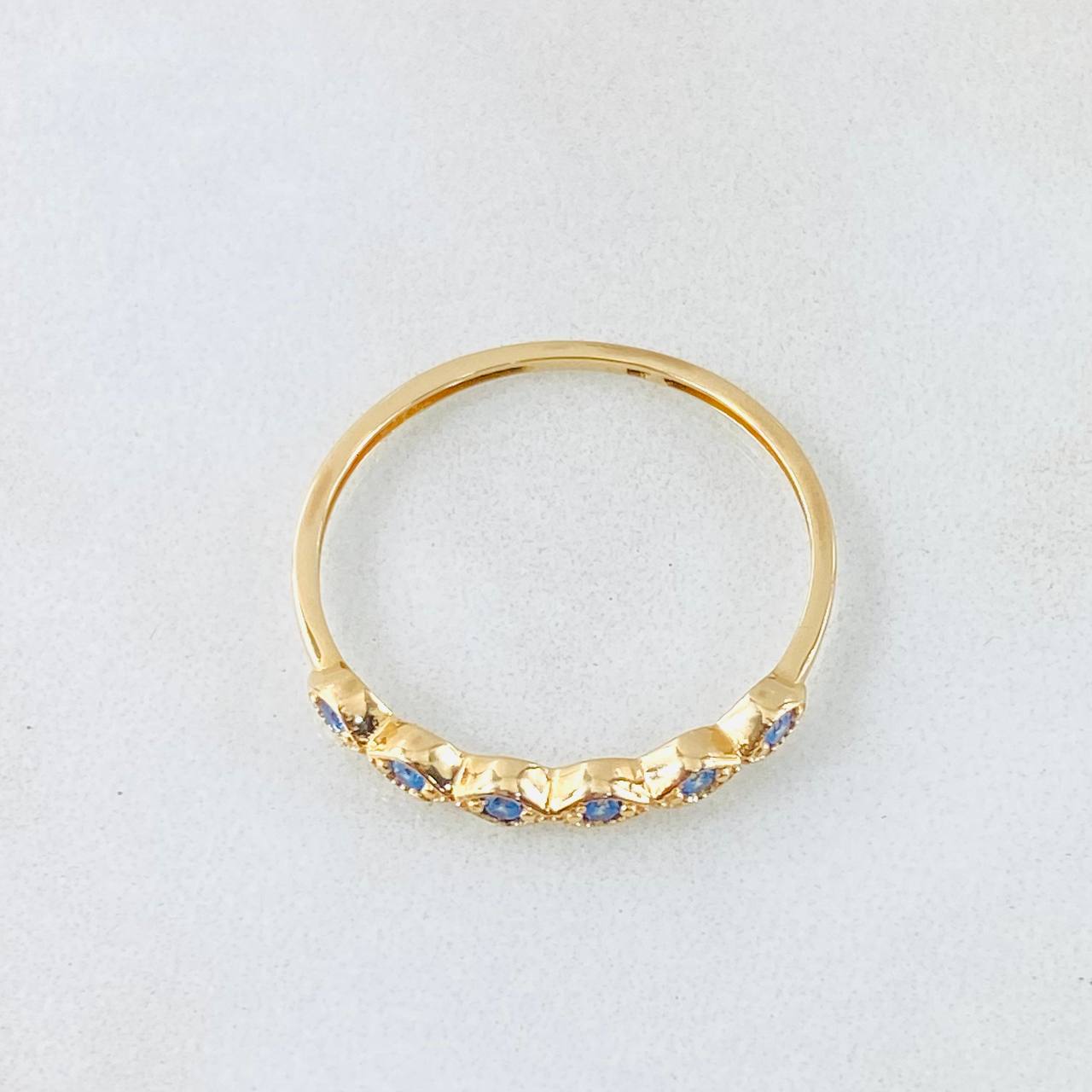 Anillo Linea de Ojos 1.2gr / T8 / Oro Amarillo 18K