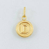 Dije Letra D Circulo Texturizado 0.4gr / 1/2 in / Oro Amarillo 18K ©