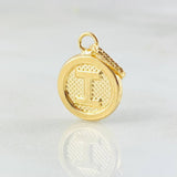 Dije Letra I 0.5gr / 3/4 in / Oro Amarillo 18K