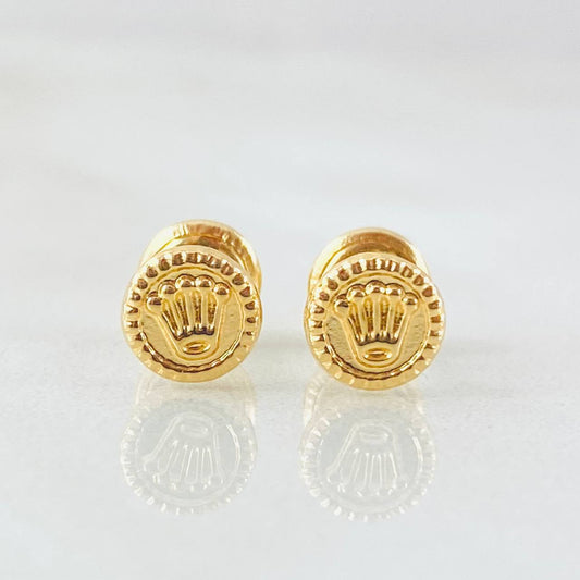 Stud Earrings Circle Crown 0.65gr / 18K Gold