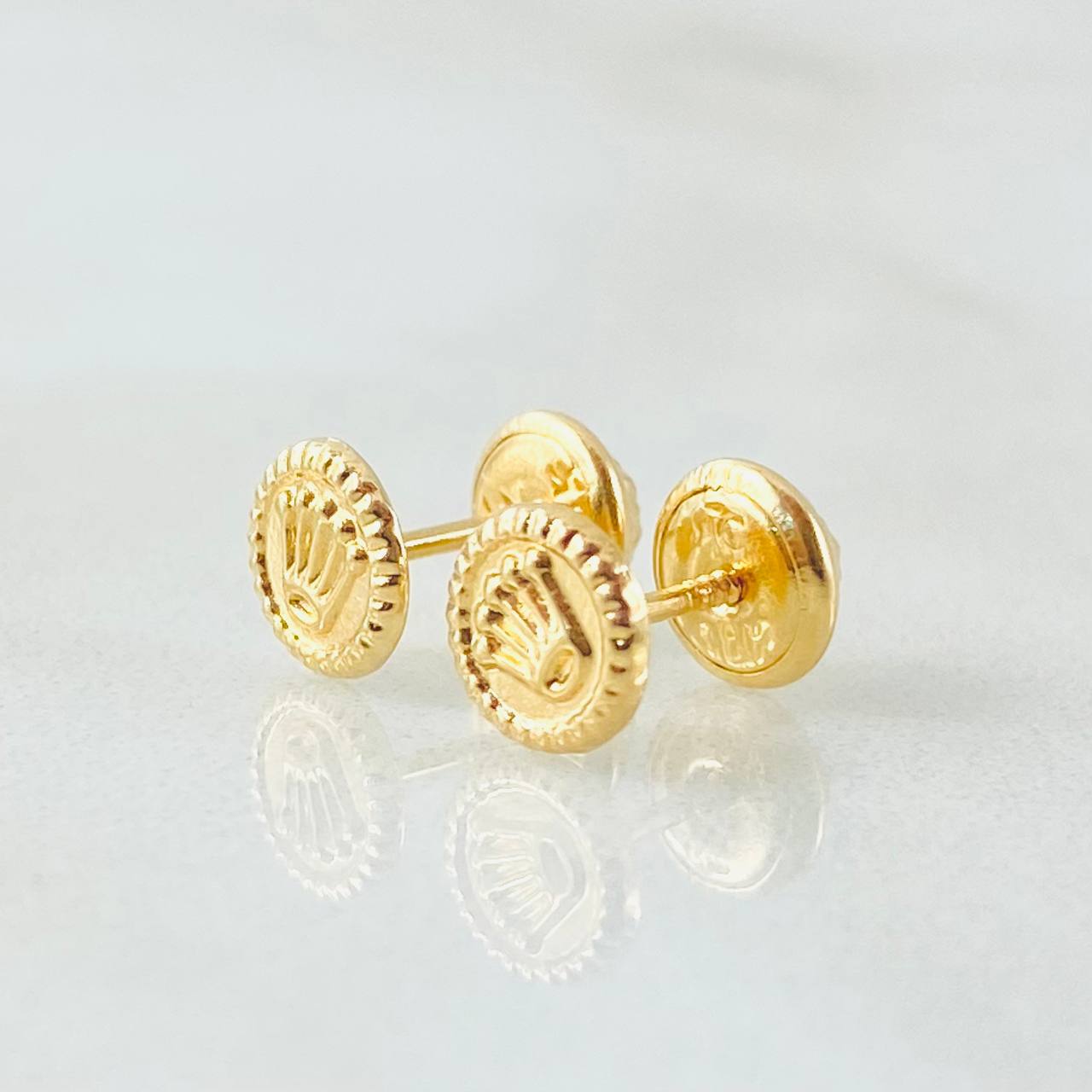 Stud Earrings Circle Crown 0.65gr / 18K Gold