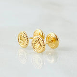 Stud Earrings Circle Crown 0.65gr / 18K Gold