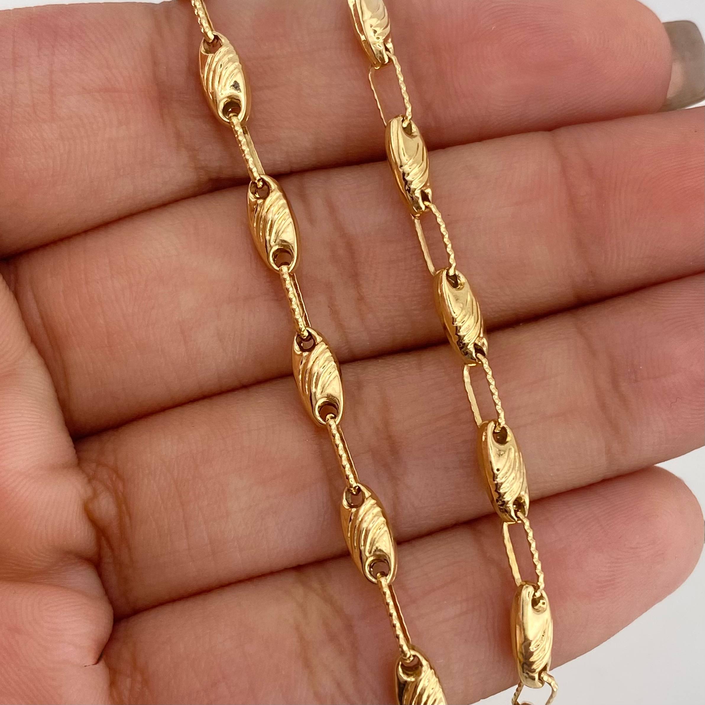 Pulso Rustico Paris 3.9 g / 8 1/4 in / 1.2 mm Oro Amarillo 18K