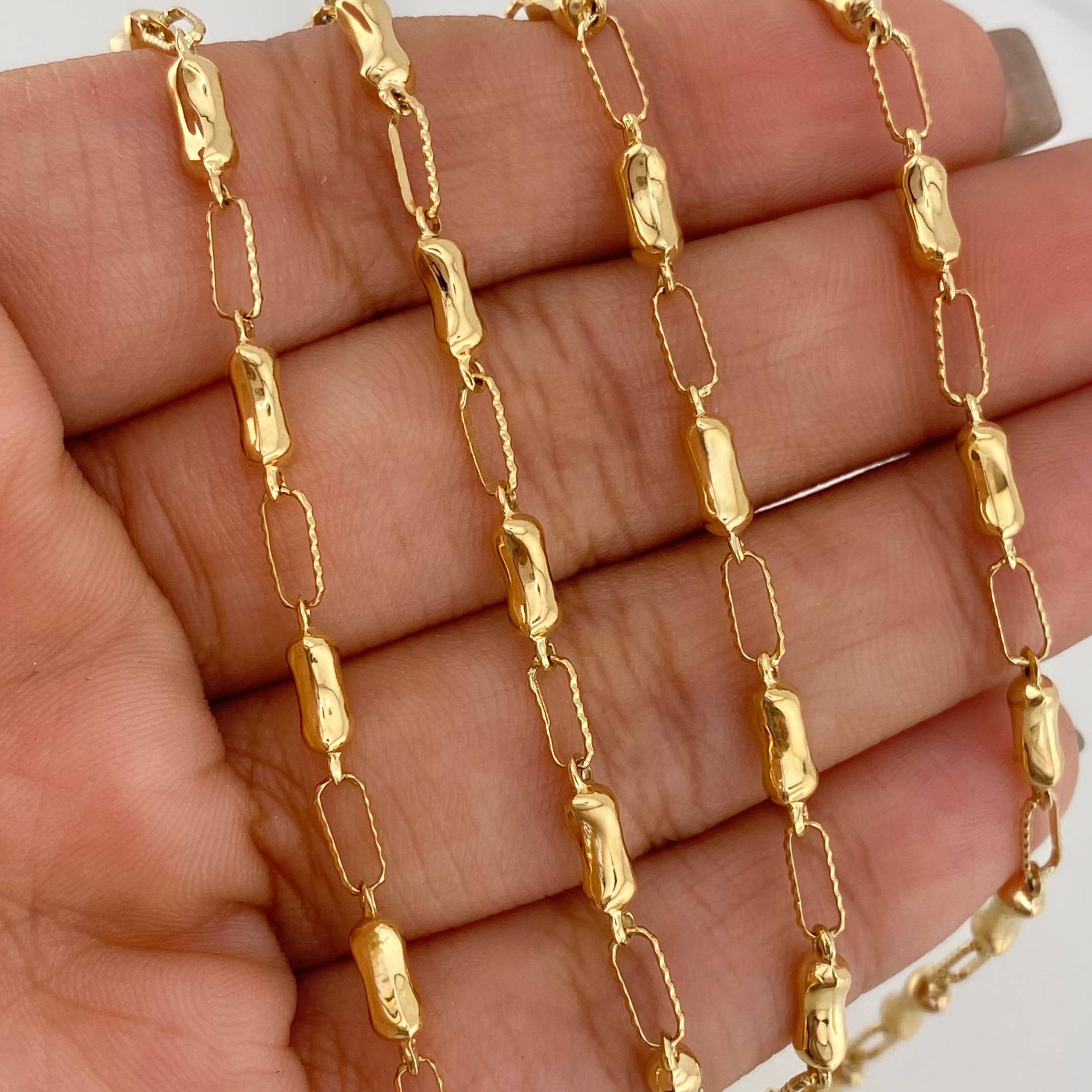 Cadena Rustica Reloj De Arena 8.7 g / 24 1/2 in / 2 mm Oro Amarillo 18K
