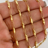 Cadena Rustica Reloj De Arena 8.7 g / 24 1/2 in / 2 mm Oro Amarillo 18K