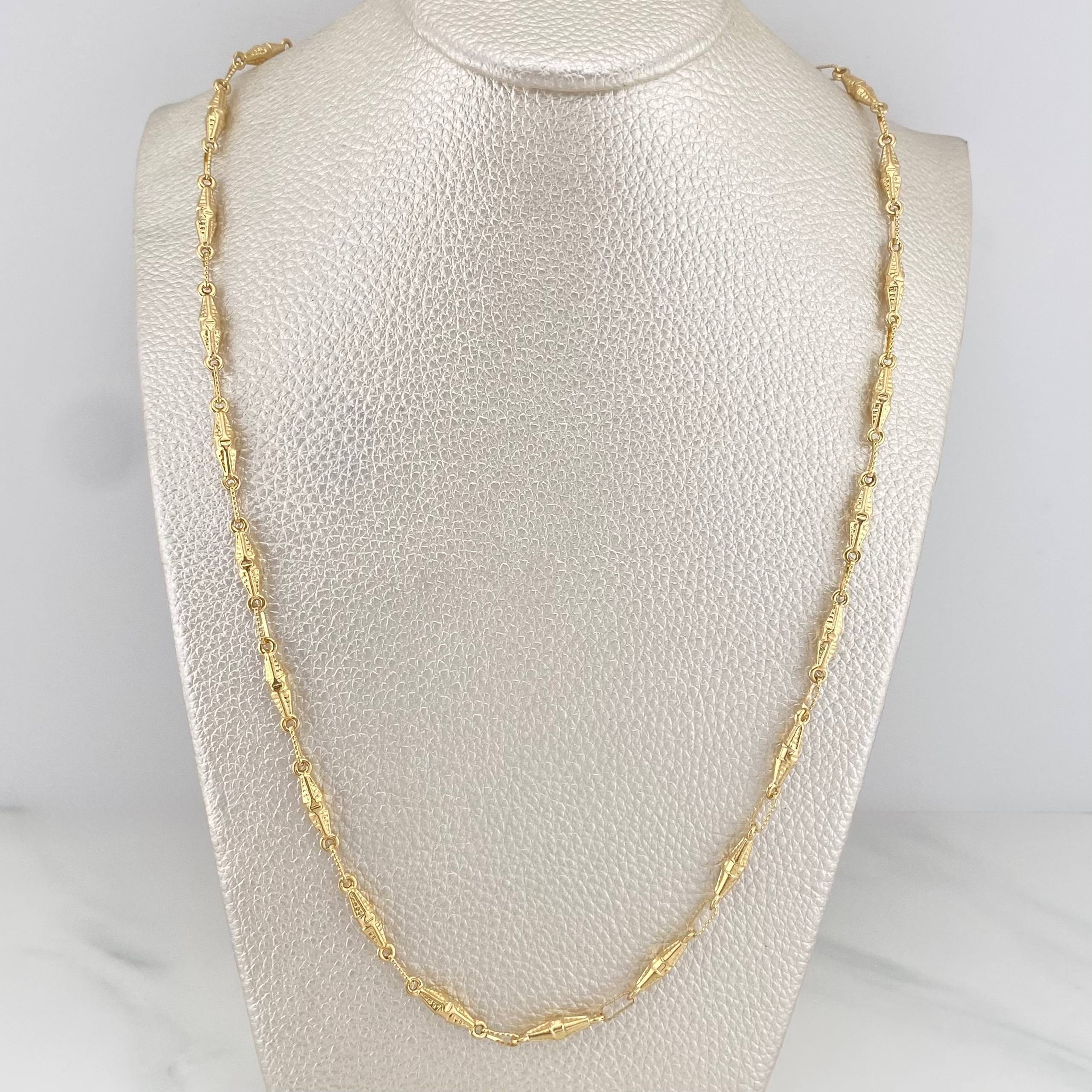 Cadena Rustica Dubai 10.5 g / 24 1/4 in / 1.1 mm Oro Amarillo 18K