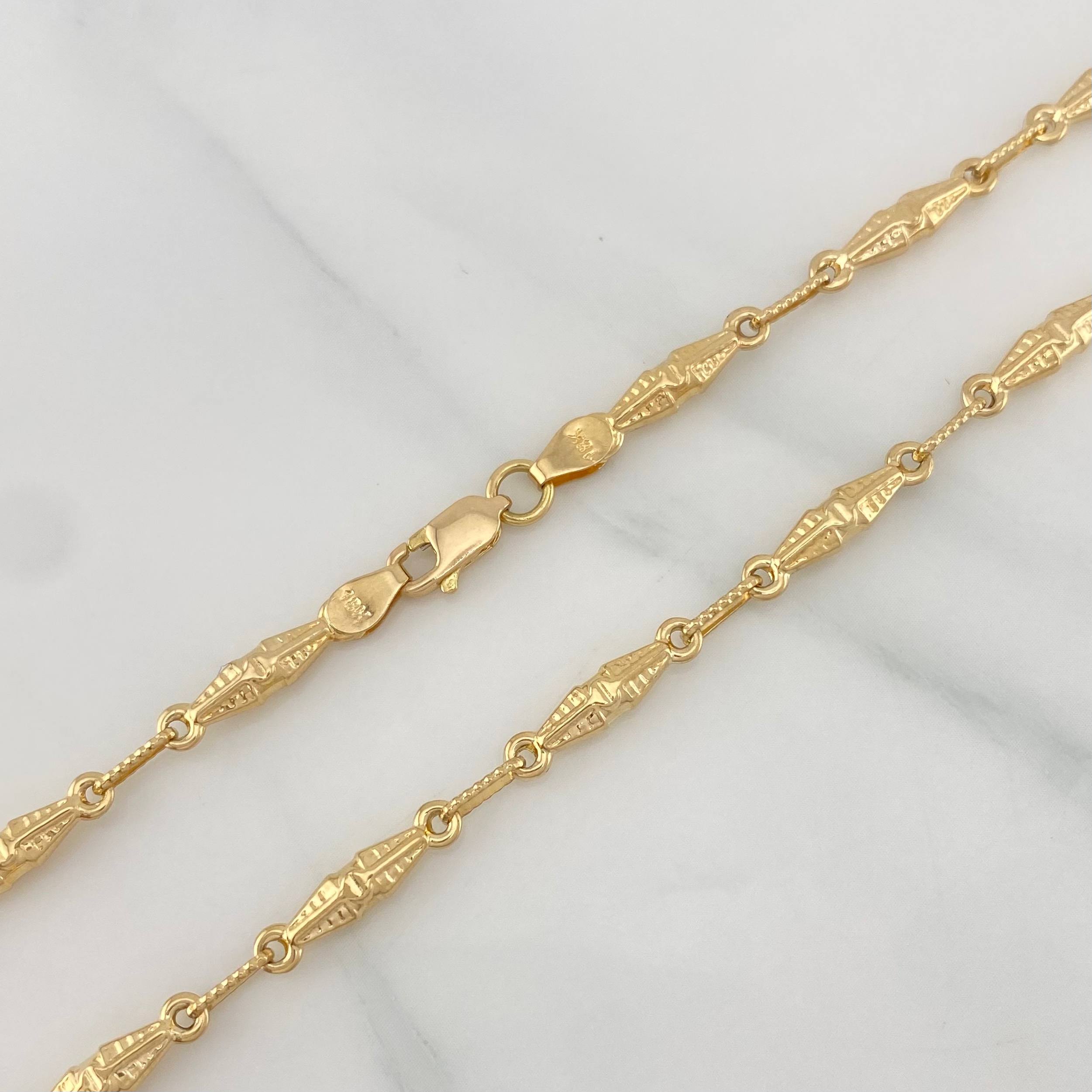 Cadena Rustica Dubai 10.5 g / 24 1/4 in / 1.1 mm Oro Amarillo 18K