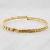 Bracelet Diamond Cut 3 Hoops 5.15g / 7 in / 1.42mm Three Golds 18K