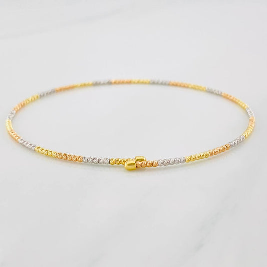 Pulso Aro Diamantado 1.8g / 7 in / 1.4mm Tres Oros 18K
