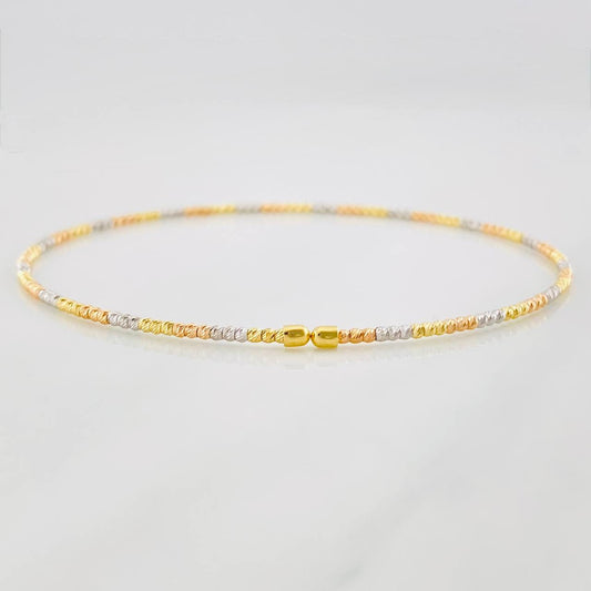 Pulso Aro Diamantado 1.75g / 6 3/4 in / 1.4mm Tres Oros 18K