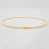 Bracelet Diamond Cut Hoop 1.75g / 6 3/4 in / 1.4mm Three Golds 18K
