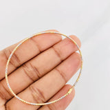 Bracelet Diamond Cut Hoop 1.75g / 6 3/4 in / 1.4mm Three Golds 18K