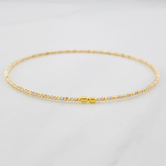 Pulso Aro Diamantado 1.75g / 7 in / 1.4mm Tres Oros 18K