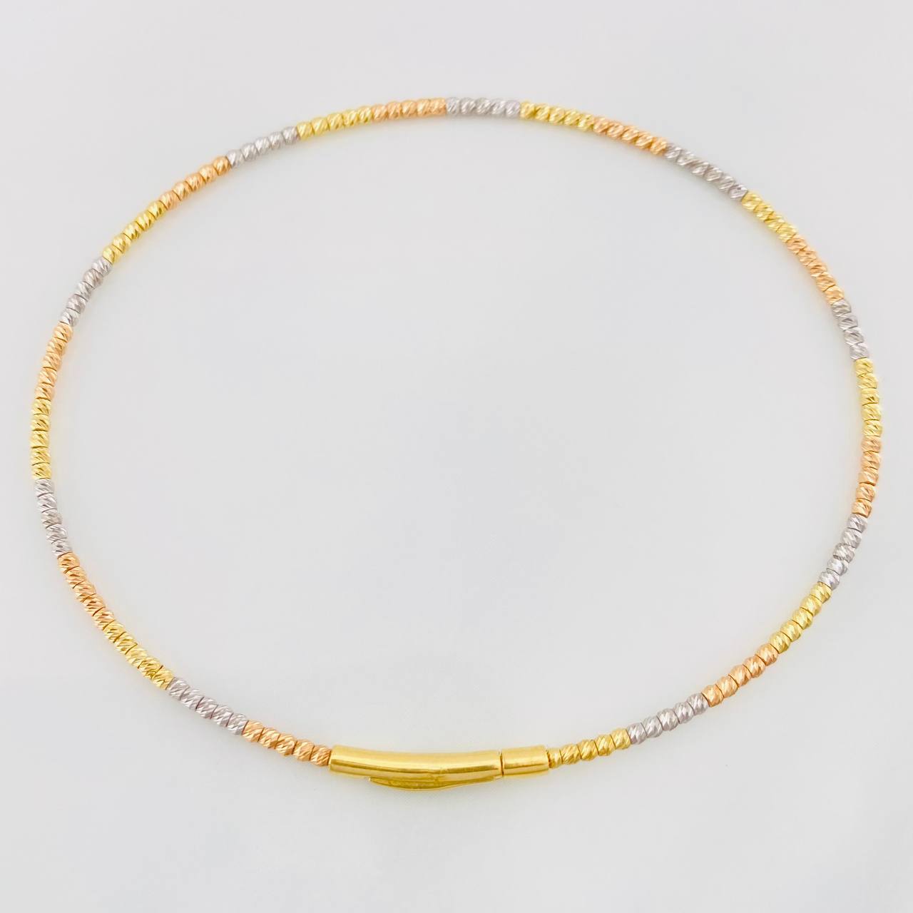 Pulso Aro Diamantado 2g / 6 3/4 in / 1.4mm Tres Oros 18K