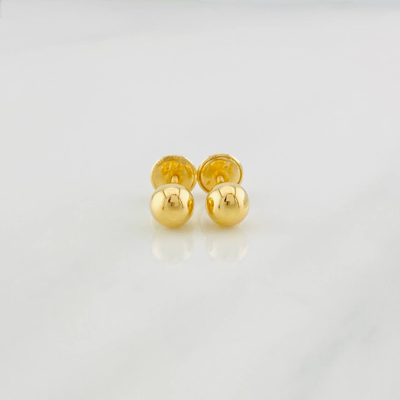 Plain Bead Stud Earrings 0.55g / in / 5mm Yellow Gold 18K