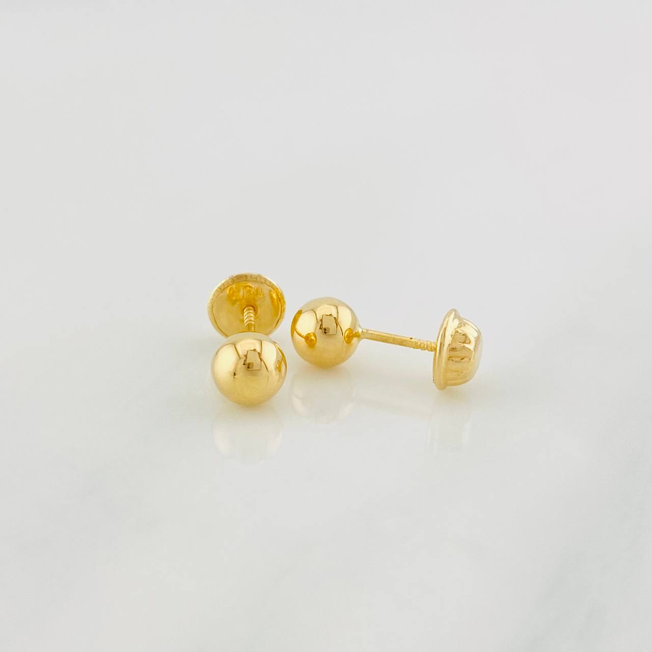 Plain Bead Stud Earrings 0.55g / in / 5mm Yellow Gold 18K