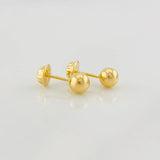 Plain Bead Stud Earrings 0.45g / in / 4mm Yellow Gold 18K