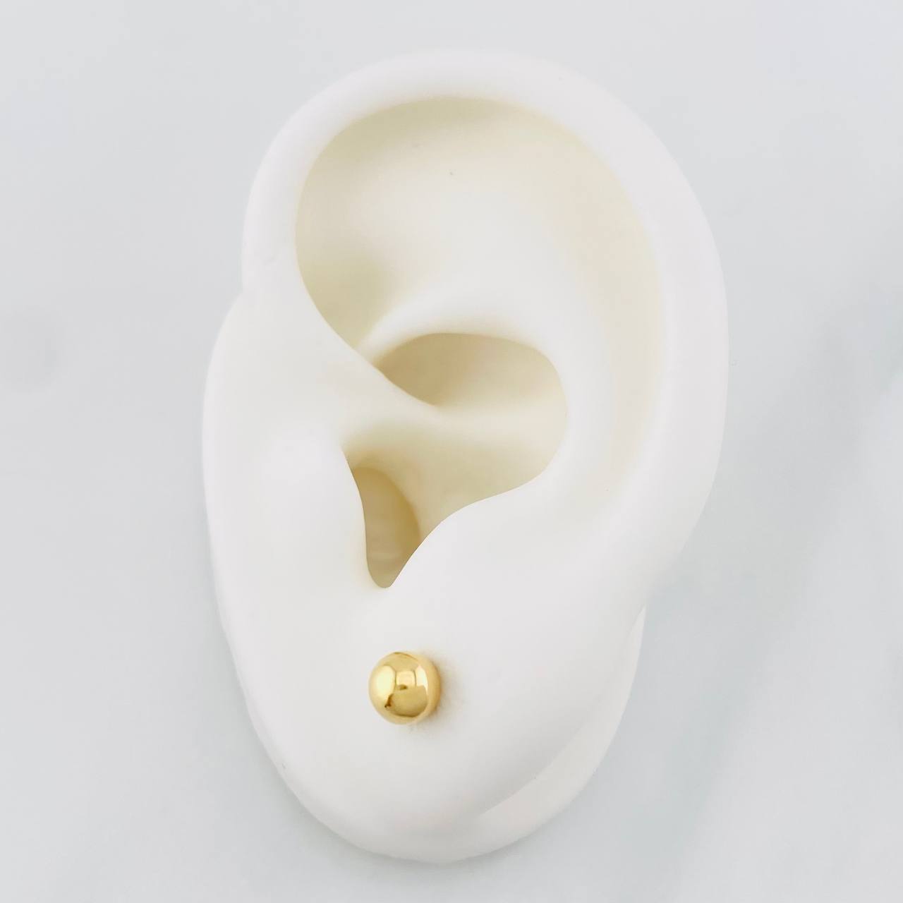 Plain Bead Stud Earrings 0.55g / in / 5mm Yellow Gold 18K
