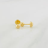 Plain Bead Stud Earrings 0.45g / in / 4mm Yellow Gold 18K