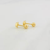 Plain Bead Stud Earrings 0.45g / in / 4mm Yellow Gold 18K