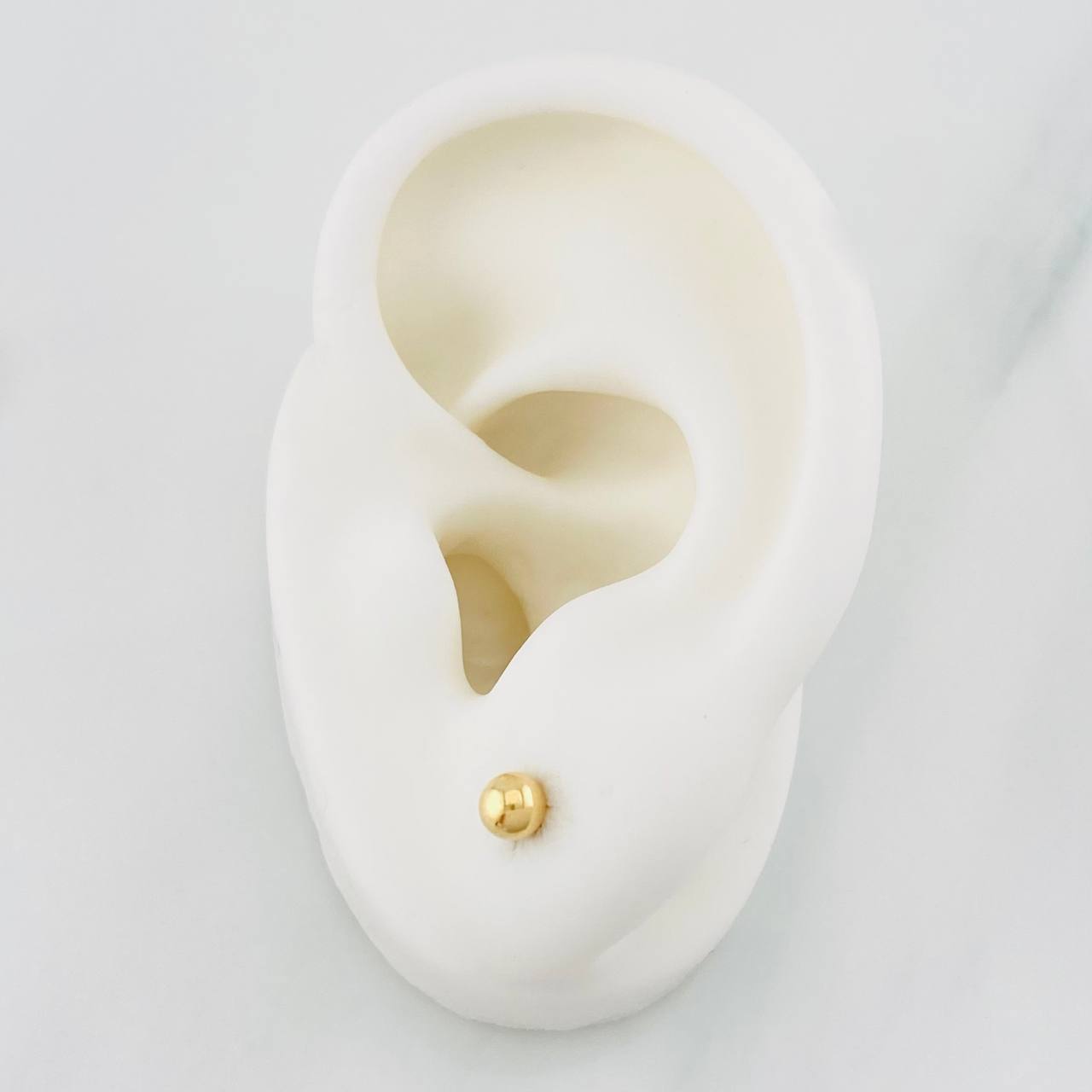 Plain Bead Stud Earrings 0.45g / in / 4mm Yellow Gold 18K