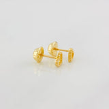 Heart Stud Earrings Beads 0.6g / in / 4.7mm 18K Yellow Gold