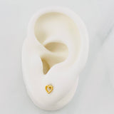 Heart Stud Earrings Beads 0.6g / in / 4.7mm 18K Yellow Gold