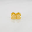 Heart Stud Earrings Diamond Cut 0.5g / in / 5.1mm 18K Yellow Gold