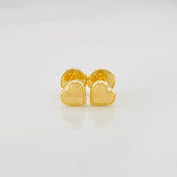 Heart Stud Earrings Diamond Cut 0.5g / in / 5.1mm 18K Yellow Gold