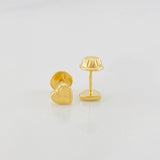 Heart Stud Earrings Diamond Cut 0.5g / in / 5.1mm 18K Yellow Gold