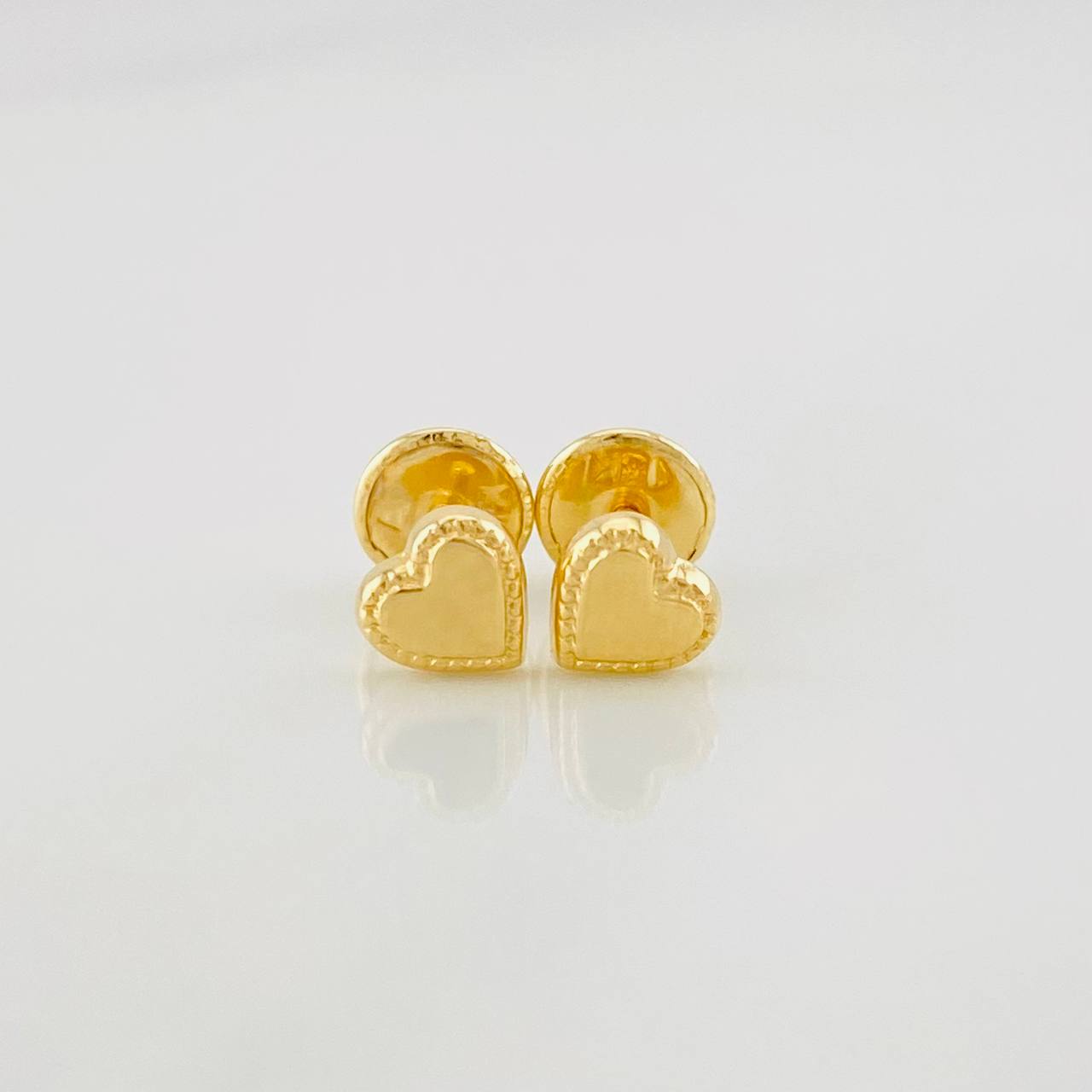 Heart Stud Earrings Dotted 0.5g / in / 5mm 18K Yellow Gold