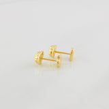 Heart Stud Earrings Dotted 0.5g / in / 5mm 18K Yellow Gold