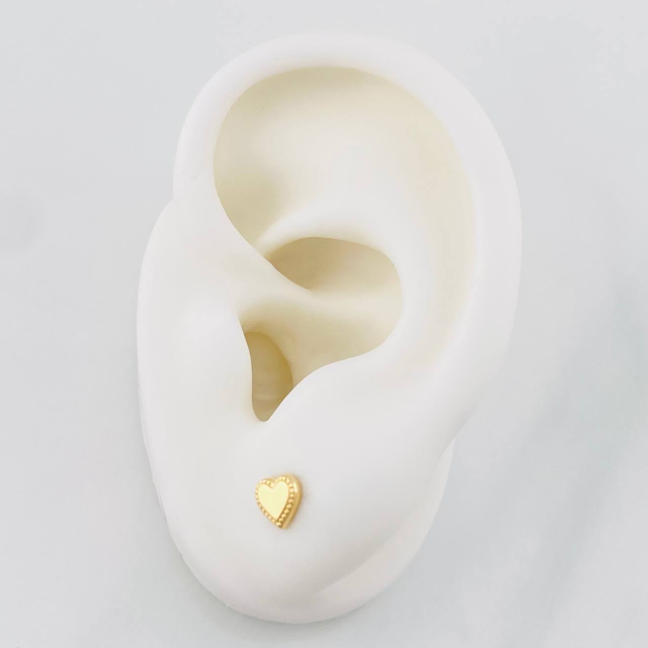 Heart Stud Earrings Dotted 0.5g / in / 5mm 18K Yellow Gold