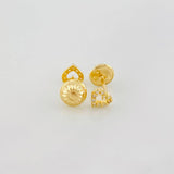 Heart Silhouette Stud Earrings 0.55g / in / 4.5mm 18K Yellow Gold