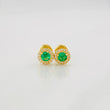 Stud Earrings Halo Circle 0.95g / in / 6.2mm Yellow Gold 18K