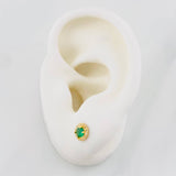 Stud Earrings Halo Circle 0.95g / in / 6.2mm Yellow Gold 18K