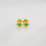 Stud Earrings Dense Eyes 0.65g / in / 4.6mm Yellow Gold 18K