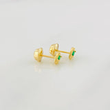 Stud Earrings Dense Eyes 0.65g / in / 4.6mm Yellow Gold 18K