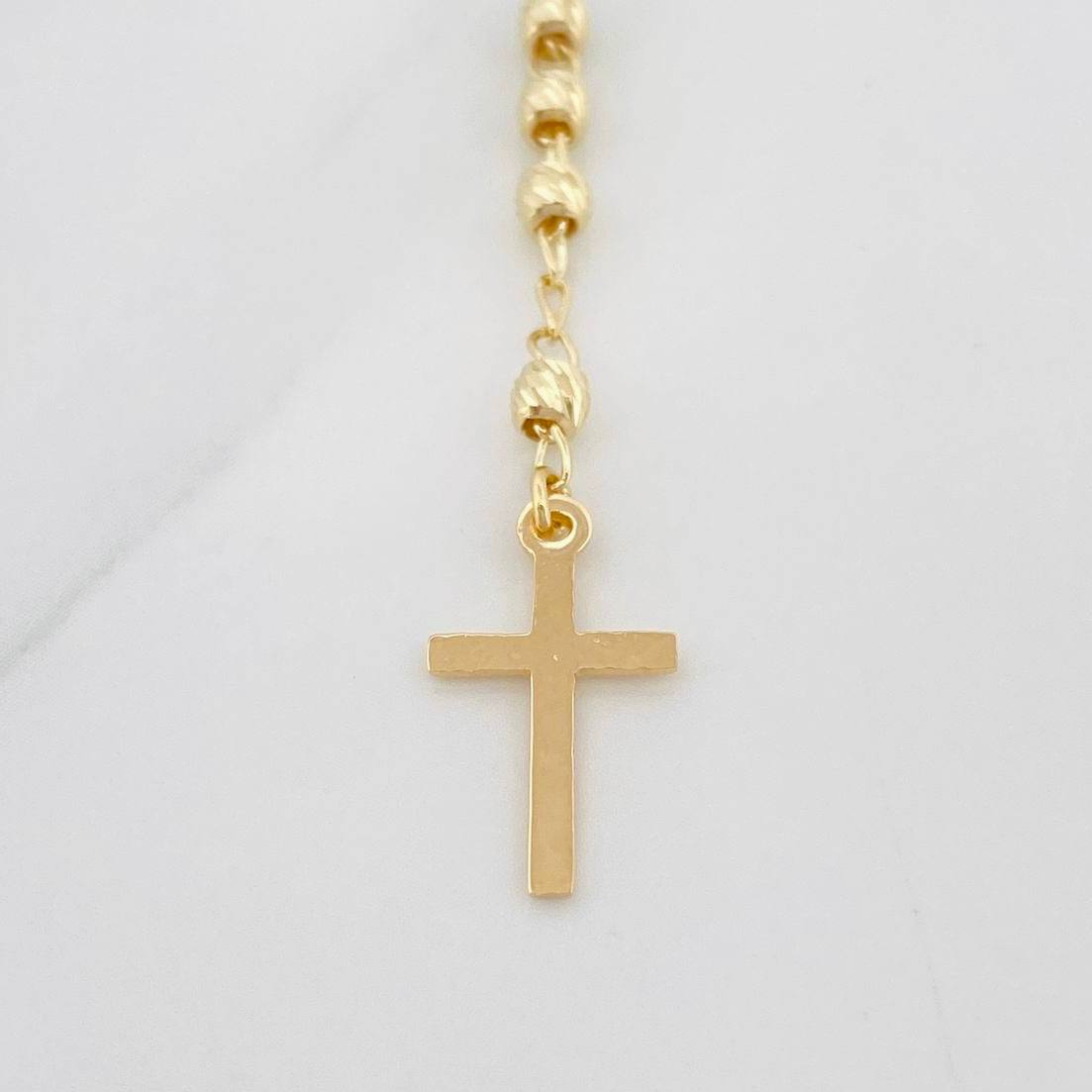 Rosario Virgen Milagrosa Cruz 6.5g / 50cm / 3mm Oro Amarillo 18K %