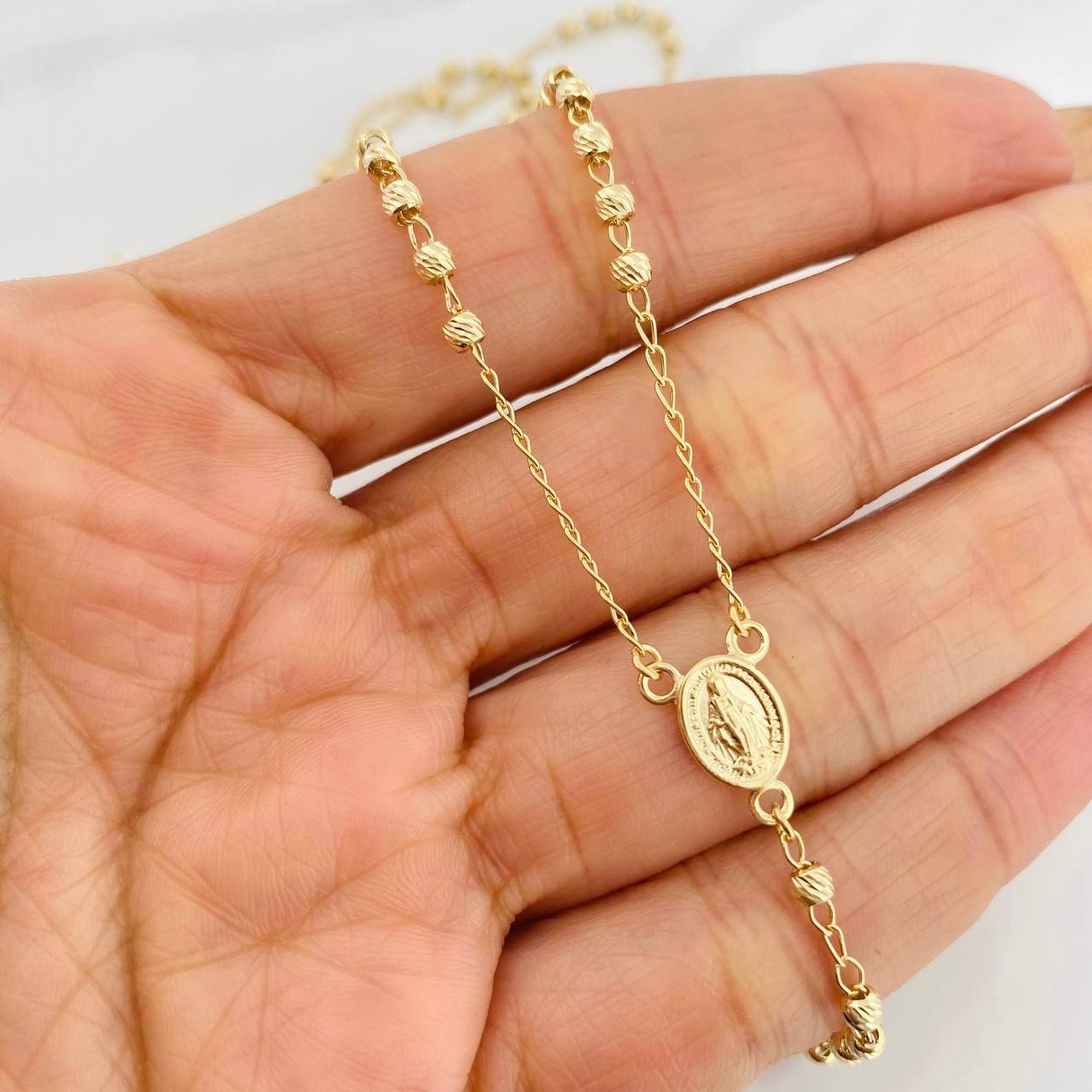 Rosario Virgen Milagrosa 6.45g / 20 in / 3mm Oro Amarillo 18K