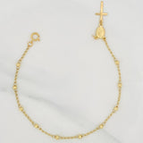 Pulso Denario Virgen Milagrosa 2.65g / 7 3/4 in / 3mm Oro Amarillo 18K